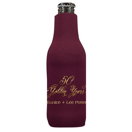 Elegant 50 Golden Years Bottle Huggers